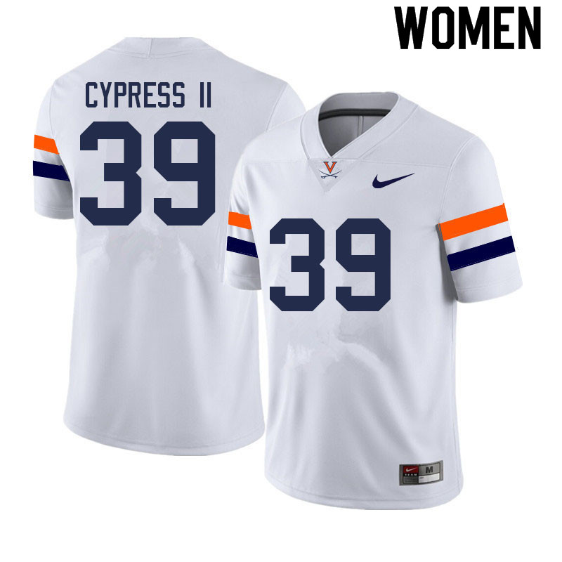 Women #39 Fentrell Cypress II Virginia Cavaliers College Football Jerseys Sale-White